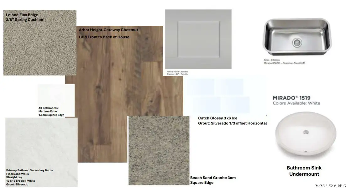 Sample of building materials used in homes in The Parklands, Schertz (Image 4).