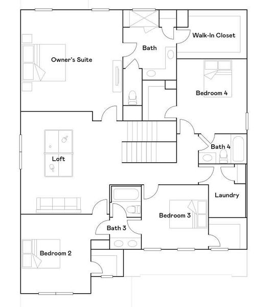 Builder Floor Plan - Upper Level