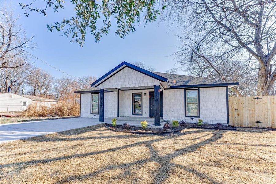 View of front of home with covered porch