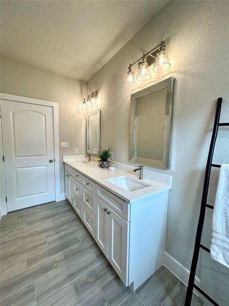 Double vanity in the primary bathroom Double vanity in the primary bathroom