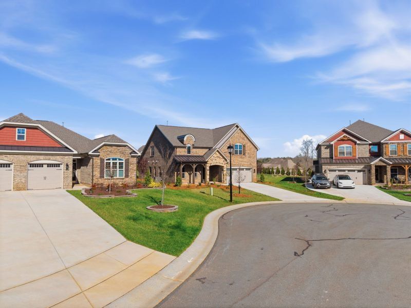 Front exterior of a new home in Weybridge, Burlington, NC, highlighting curb appeal (Image 27).