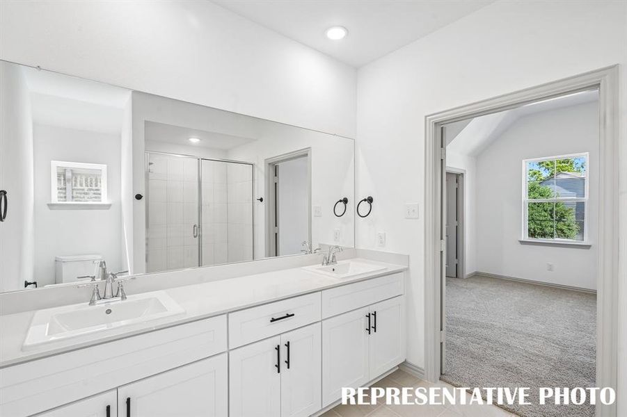 Ample room for two in this wonderful owners bath.  REPRESENTATIVE PHOTO