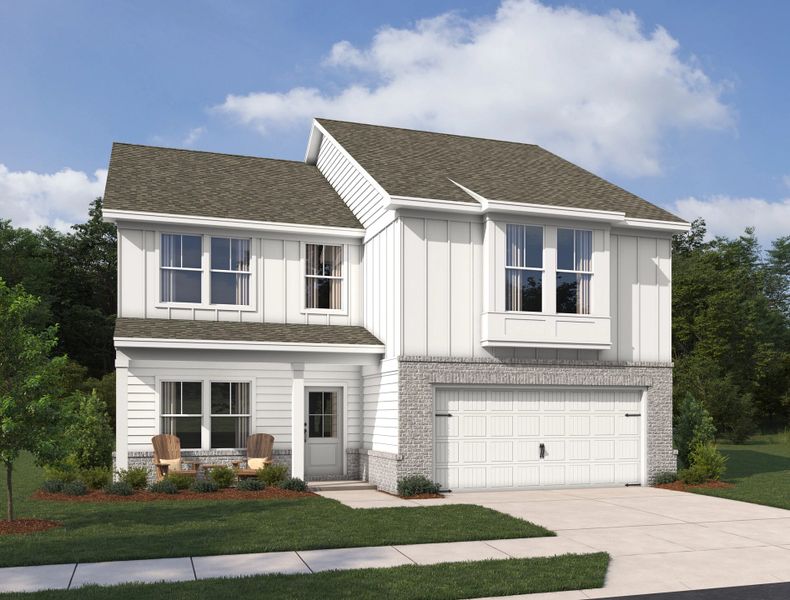 Representative exterior photo of a completed home built from the Buckley by Ashton Woods in Eastlyn Crossing - Single Family, Flowery Branch, GA (Image 4).