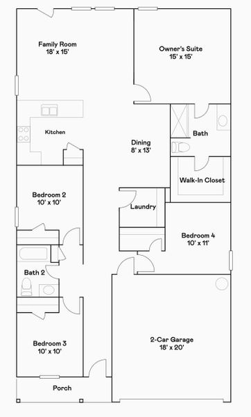 2D floor plan layout of this home in Sweetwater Ridge, Conroe, TX (Image 3). 2D floor plan layout of this home in Sweetwater Ridge, Conroe, TX (Image 3).