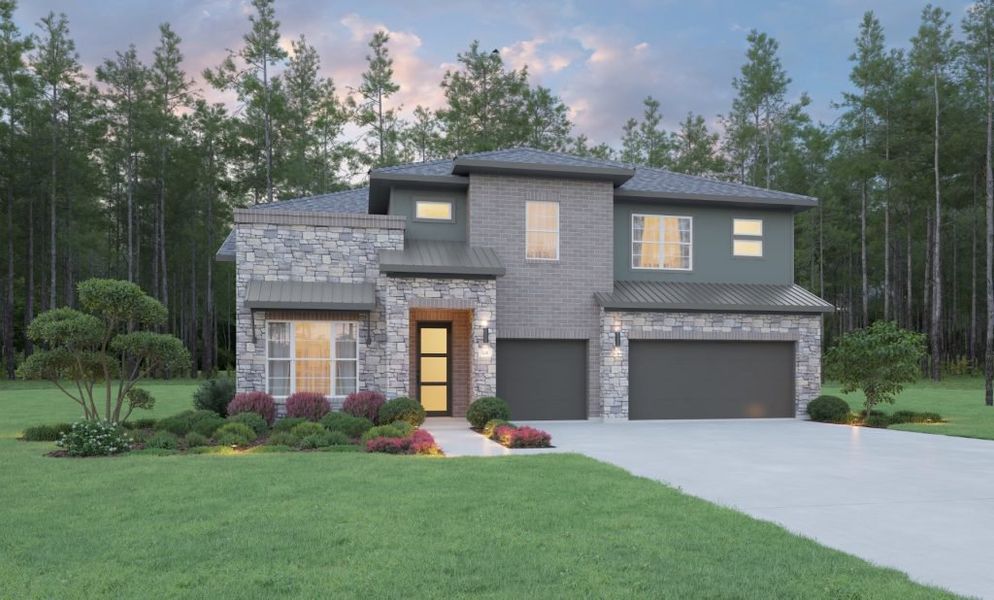 Representative exterior photo of a completed home built from the The Aruba by Stonefield Homes in Westview Terrace, Houston, TX (Image 10).