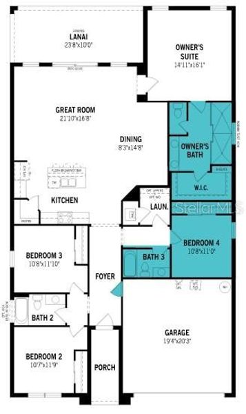 2D floor plan layout of this home in , Orlando, FL (Image 2). 2D floor plan layout of this home in , Orlando, FL (Image 2).