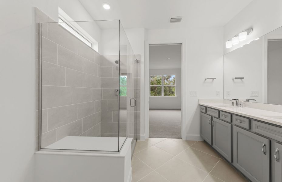 Spacious shower in owner's bathroom
