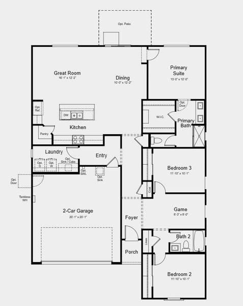 2D floor plan layout for the Ashton by Taylor Morrison in Artisan at Asante Vista Collection, Surprise, AZ (Image 5). 2D floor plan layout for the Ashton by Taylor Morrison in Artisan at Asante Vista Collection, Surprise, AZ (Image 5).