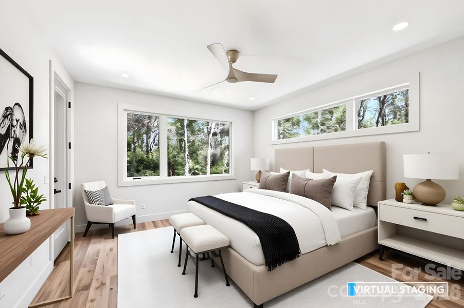 Virtually Staged Primary Suite