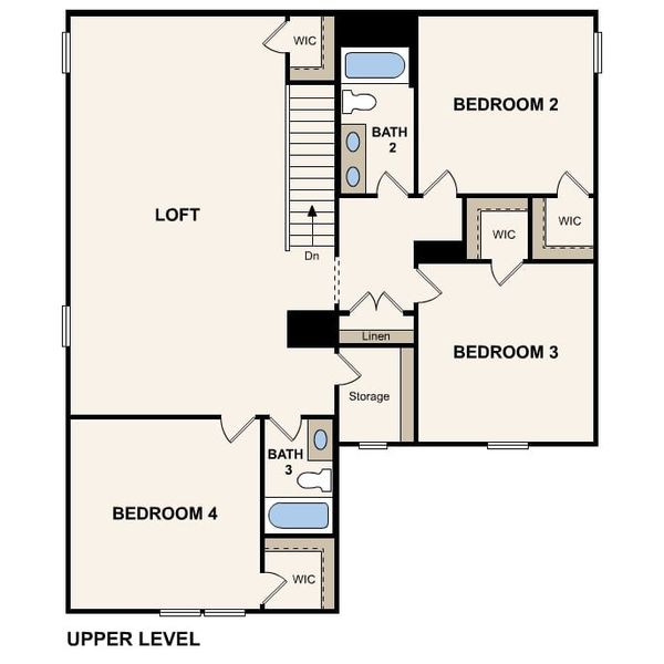 2D floor plan layout of this home in Highland Reserves, Pleasant View, TN (Image 3).