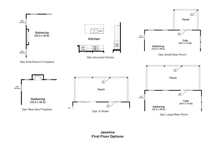 2D floor plan layout for the Jasmine by DRB Homes in Essex Village, Franklinton, NC (Image 4).