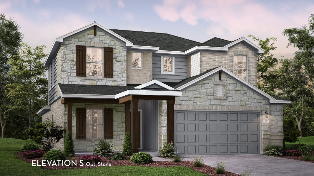 Representative exterior photo of a completed home built from the Blanco by CastleRock Communities in Sagebrook, Argyle, TX (Image 12).