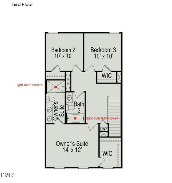 2D floor plan layout of this home in Helmsley, Raleigh, NC (Image 6).
