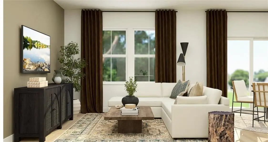 Furnished interior view inside a new home in Crossvine Village, LaGrange (Image 3).