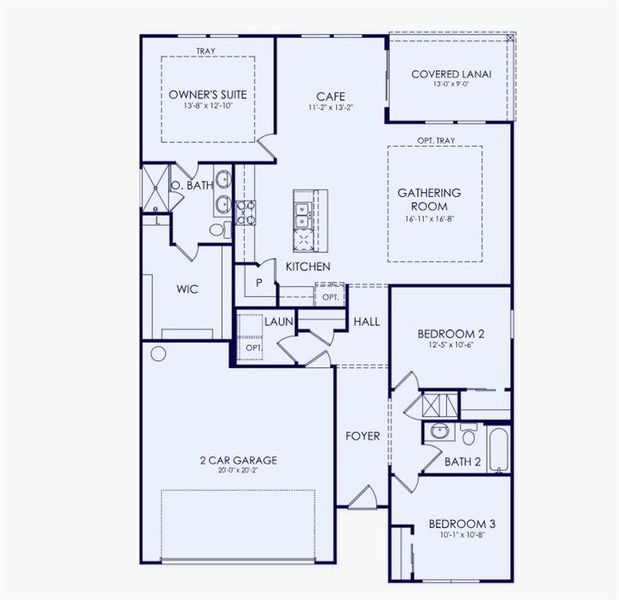 2D floor plan layout of this home in Sun City Peachtree, Griffin, GA (Image 3).