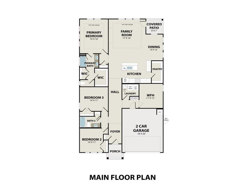 2D floor plan layout for the The Laurel M by Davidson Homes LLC in Mercer Meadows, Royse City, TX (Image 4).