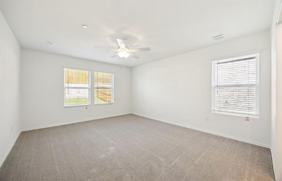 Spacious owner's suite highlighted by large windows Spacious owner's suite highlighted by large windows