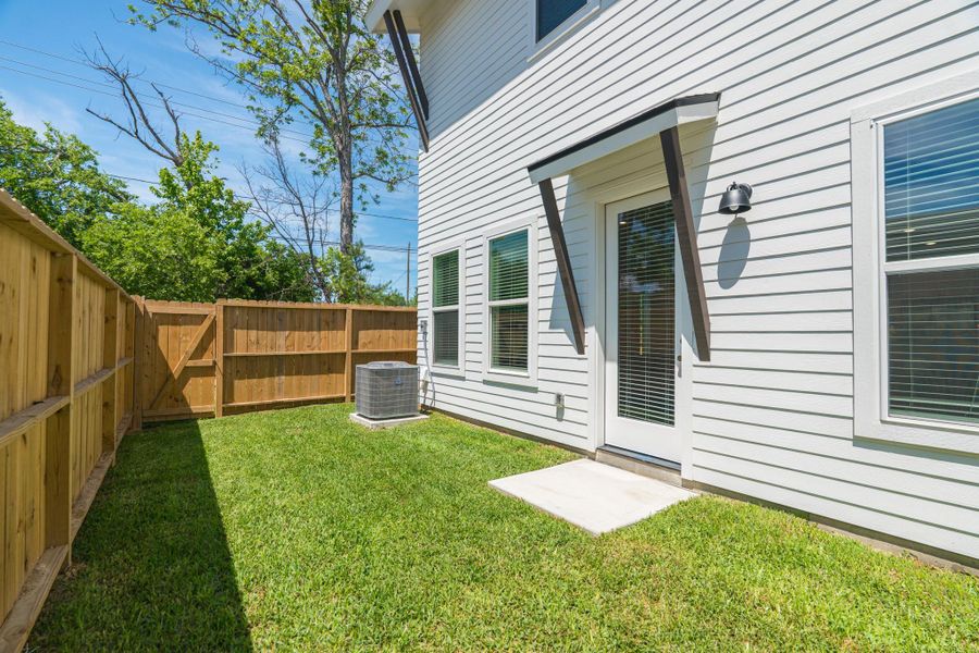 Exterior details and patio area of a home in , Houston (Image 27). Exterior details and patio area of a home in , Houston (Image 27).