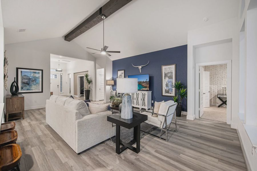 Representative furnished interior of a home built from the Brandy by Chesmar Homes in Buffalo Crossing, Cibolo (Image 11).