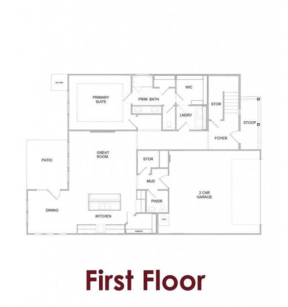 2D floor plan layout of this home in Pinecrest Ridge, Dacula, GA (Image 7).
