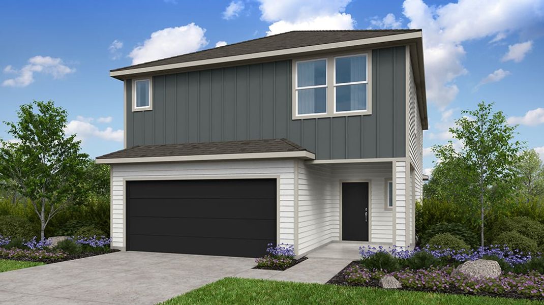 Representative exterior photo of a completed home built from the Osprey by Taylor Morrison in Turner's Crossing 45s, Buda, TX (Image 19).