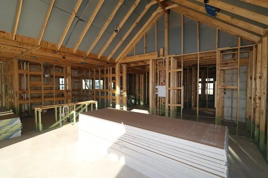 In-progress construction of a new home in Harvest Green 65', Richmond, TX (Image 6). In-progress construction of a new home in Harvest Green 65', Richmond, TX (Image 6).