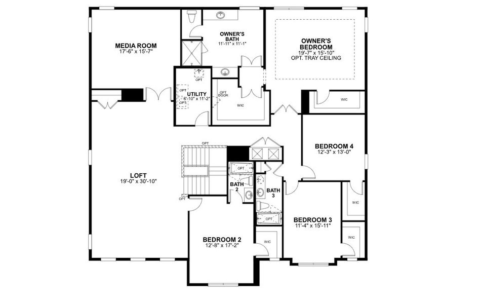 2D floor plan layout of this home in Willow Run, Apopka, FL (Image 7).