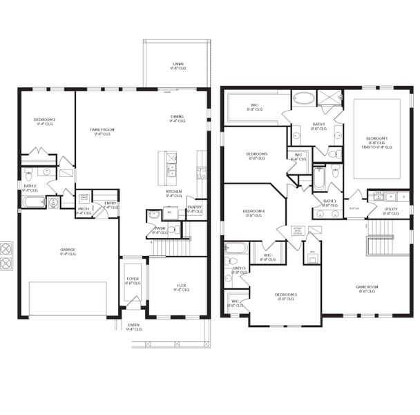 2D floor plan layout for the SUMMERLIN by D.R. Horton in Archers Mill, Ormond Beach, FL (Image 2).