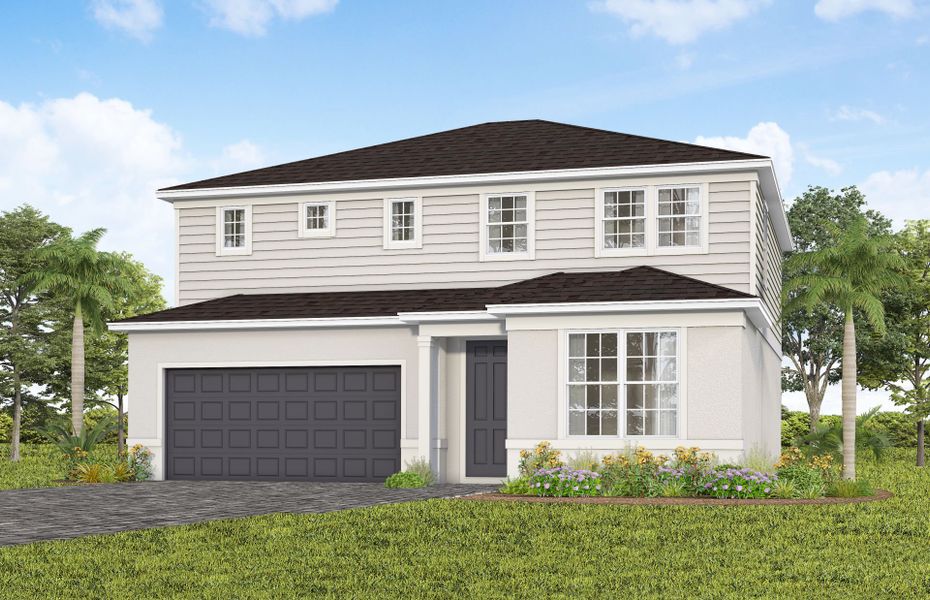 Representative exterior photo of a completed home built from the Imperial by Pulte Homes in Lakehaven Estates, Clermont, FL (Image 2). Representative exterior photo of a completed home built from the Imperial by Pulte Homes in Lakehaven Estates, Clermont, FL (Image 2).