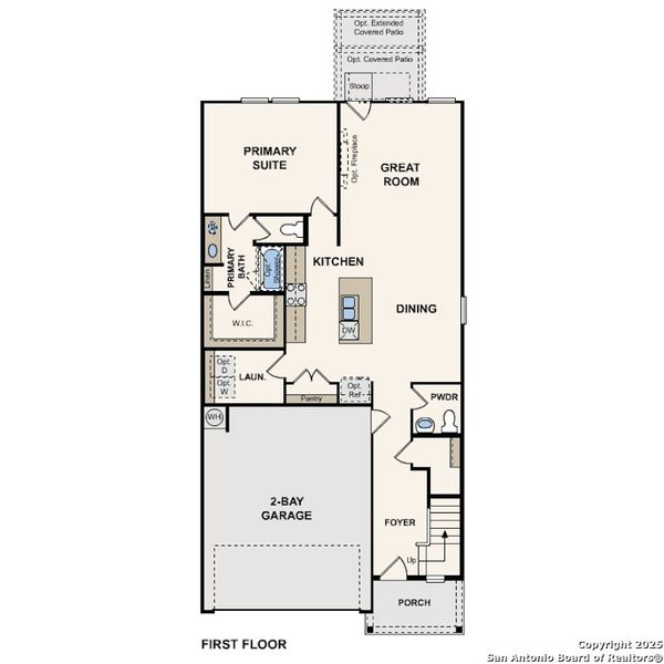 2D floor plan layout of this home in Rosemont Hill, San Antonio, TX (Image 3).