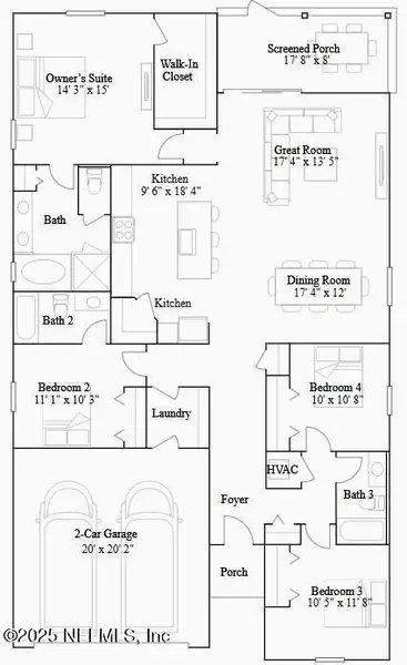2D floor plan layout of this home in Trailmark, St. Augustine, FL (Image 4).