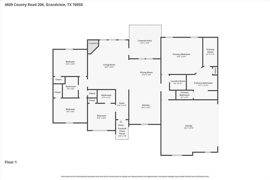 2D floor plan layout of this home in , Grandview, TX (Image 5).