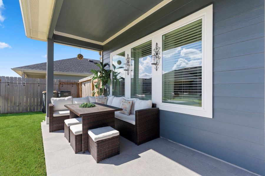 Recently tiled patio in your fully fenced backyard with a covered patio—ideal for outdoor dining or weekend lounging. Recently tiled patio in your fully fenced backyard with a covered patio—ideal for outdoor dining or weekend lounging.