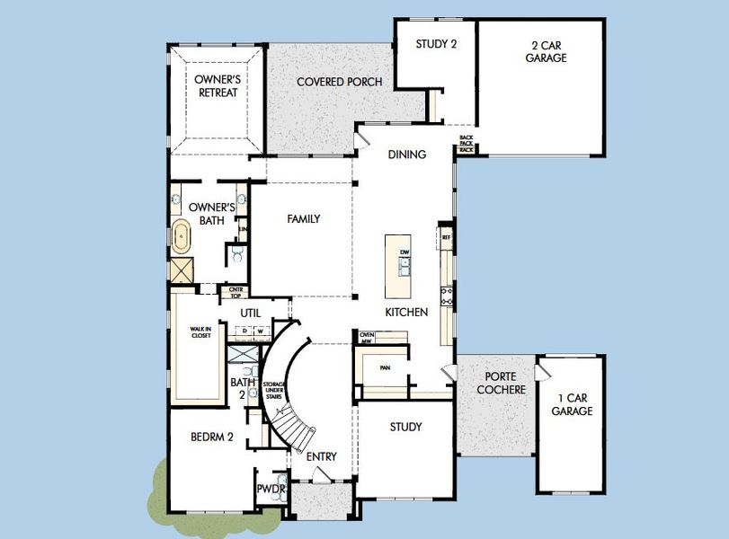 2D floor plan layout for the The Cosgrove by David Weekley Homes in Briarley, Montgomery, TX (Image 4). 2D floor plan layout for the The Cosgrove by David Weekley Homes in Briarley, Montgomery, TX (Image 4).
