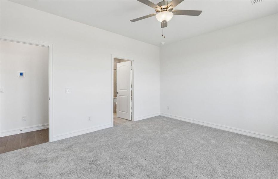 Spacious primary bedroom