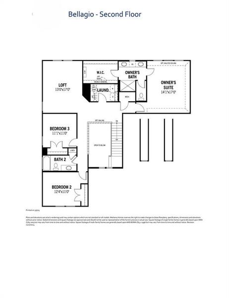 2D floor plan layout of this home in Creekside of Crowley, Crowley, TX (Image 4).