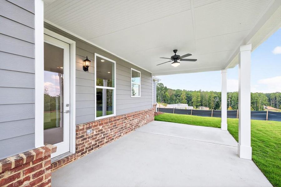 Exterior details and patio area of a home in The Manor at Gainesville Township, Gainesville (Image 4). Exterior details and patio area of a home in The Manor at Gainesville Township, Gainesville (Image 4).