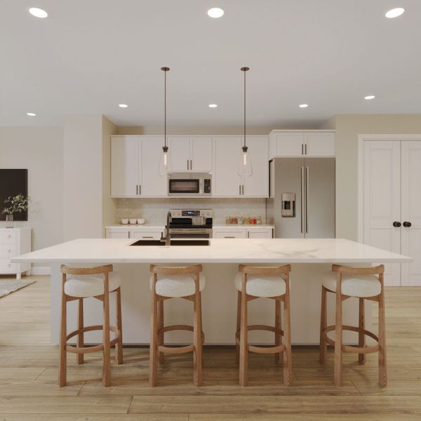 Representative furnished interior of a home built from the Fir by Red Cedar Homes in Fitzgerald Townhomes, Charlotte (Image 9).