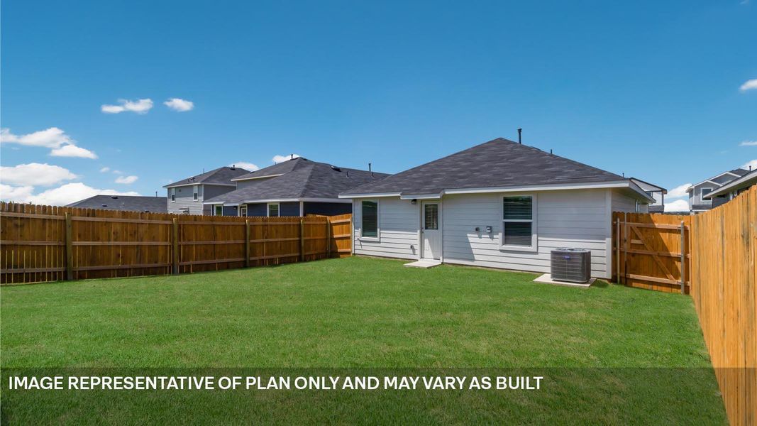 Exterior details and patio area of a home in Prairie Lakes, Buda (Image 15).