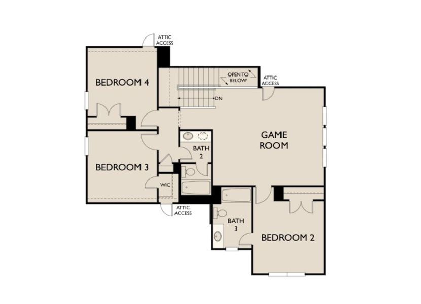 2D floor plan layout of this home in Cedar Pointe, Crosby, TX (Image 3).