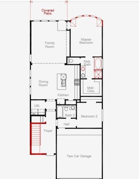 2D floor plan layout of this home in Candela 40', Richmond, TX (Image 3).