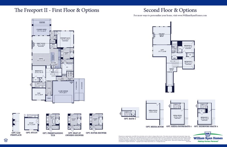 2D floor plan layout for the Freeport II by William Ryan Homes in Ten Mile Creek, Celina, TX (Image 3). 2D floor plan layout for the Freeport II by William Ryan Homes in Ten Mile Creek, Celina, TX (Image 3).
