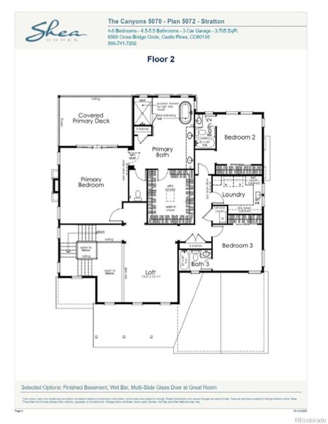 2D floor plan layout of this home in Luxe at The Canyons, Castle Pines, CO (Image 3). 2D floor plan layout of this home in Luxe at The Canyons, Castle Pines, CO (Image 3).