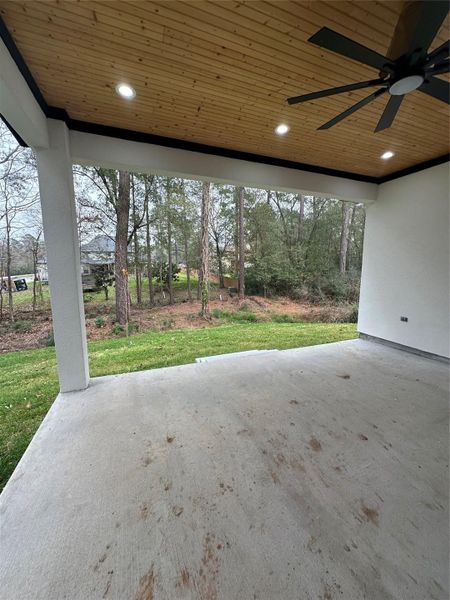 Exterior details and patio area of a home in , Humble (Image 29).
