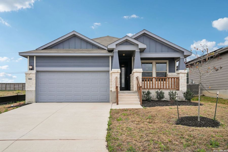 Front exterior of a new home in Catalina, Converse, TX, highlighting curb appeal (Image 20).