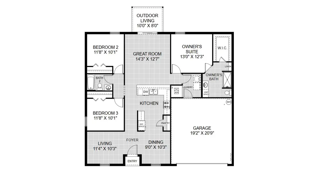 2D floor plan layout of this home in Lehigh Acres, Lehigh Acres, FL (Image 3).
