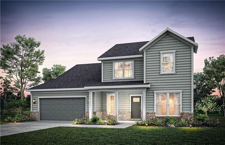 Front exterior of a new home in Hamilton Place, Cartersville, GA, highlighting curb appeal (Image 7).