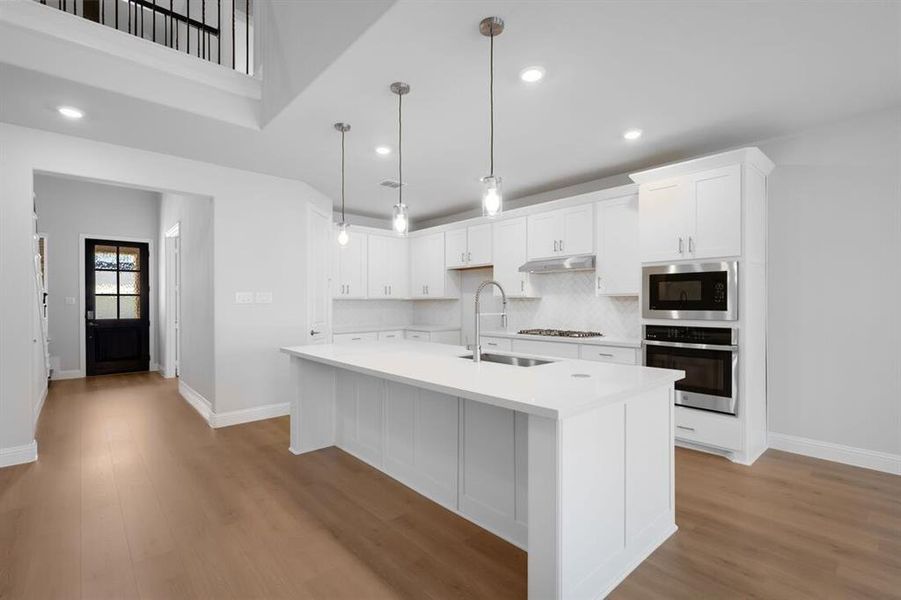 Furnished interior view inside a new home in South Oak 50s, Oak Point (Image 6). Furnished interior view inside a new home in South Oak 50s, Oak Point (Image 6).