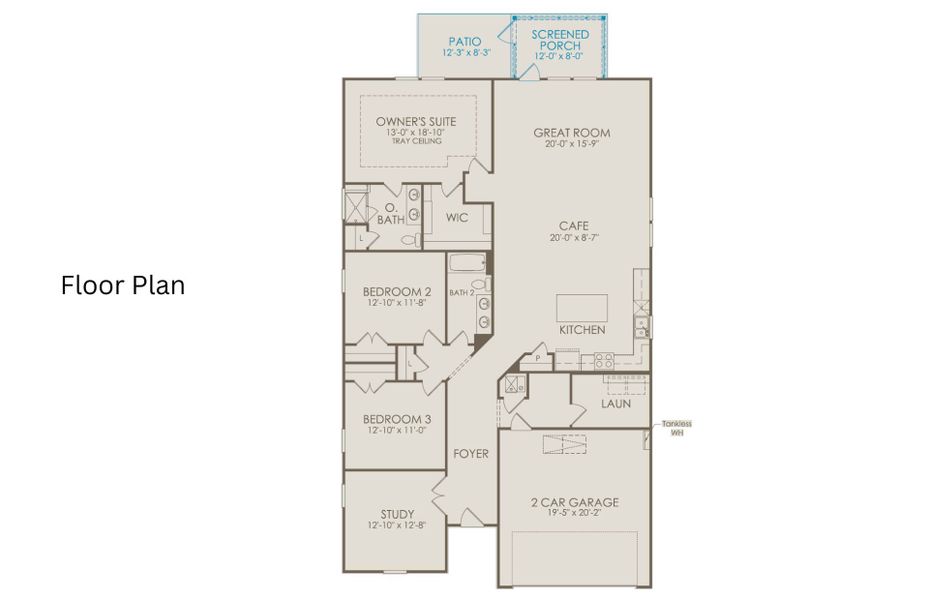 2D floor plan layout of this home in Exchange at 401, Raleigh, NC (Image 5).