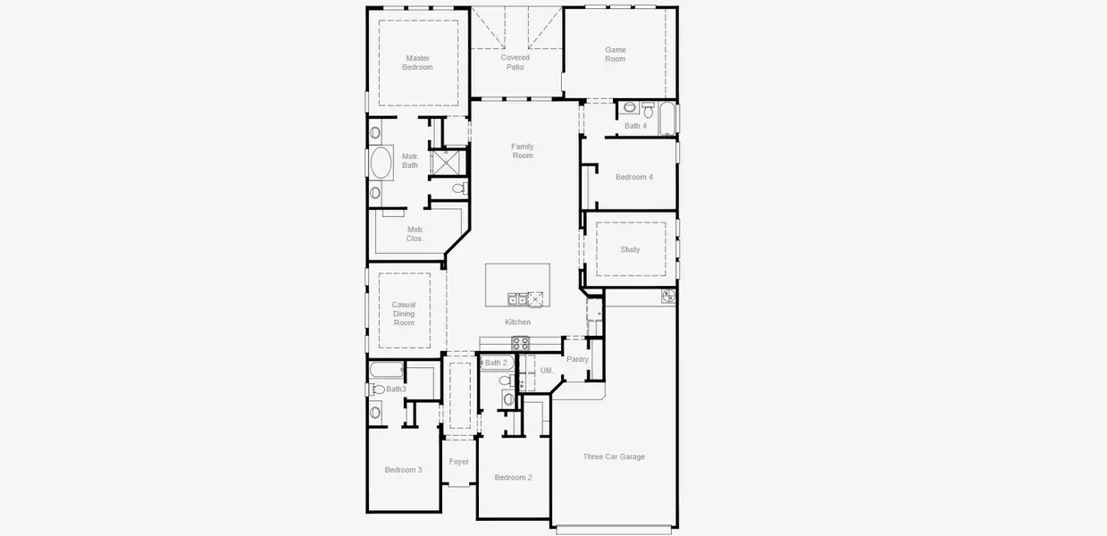 2D floor plan layout for the Hart by Coventry Homes in Lariat, Liberty Hill, TX (Image 3).